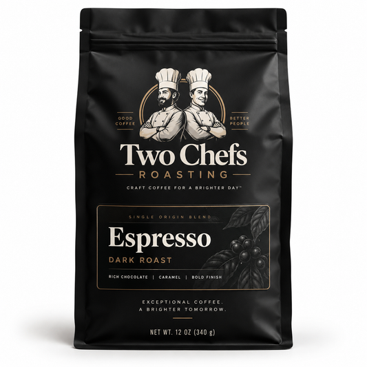 Two Chefs Roasting Espresso coffee bag